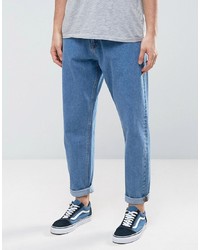 ASOS DESIGN Asos Oversized Tapered Jeans In Vintage Mid Wash Blue