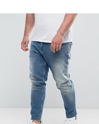 ASOS DESIGN Asos Plus Slim Jeans In Vintage Mid Wash With Abrasions