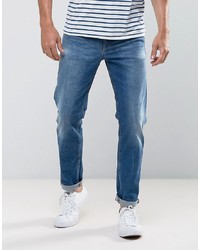 ASOS DESIGN Asos Stretch Slim Jeans In 125oz Mid Wash Blue