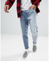 ASOS DESIGN Asos Tapered Jeans In Two Tone Mid Wash