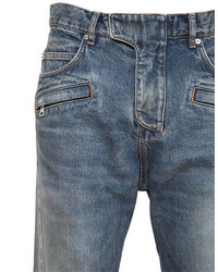 Balmain Twisted Baggy Cotton Denim Jeans