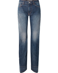 TRE by Natalie Ratabesi Beth Distressed High Rise Straight Leg Jeans