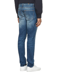 Alexander McQueen Blue Distressed Jeans