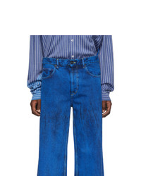 Marni Blue Overdyed Bleached Jeans, $530 | SSENSE | Lookastic