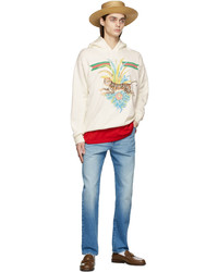 Gucci Blue Paint Embroidered Jeans