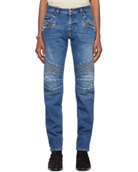 Balmain Blue Ribbed Tapered Jeans