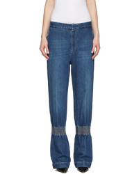 Stella McCartney Blue Ruched Jeans