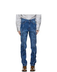 Y/Project Blue Twisted Seam Jeans