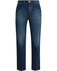 Muveil Bow Pockets Straight Leg Cropped Jeans