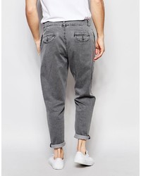 Asos Brand Straight Leg Jeans With Double Pleat Front