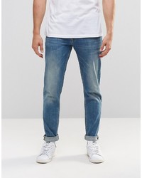 Asos Brand Stretch Slim Jeans In 125oz In Light Blue Wash