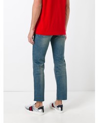 Gucci Cropped Jeans With Tiger Patch