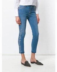 Ermanno Scervino Cropped Lace Appliqu Jeans