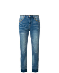 Steffen Schraut Cropped Stitch Detailed Jeans