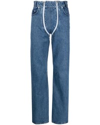 Gmbh Decorative Zip Detail Straight Leg Jeans