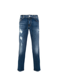 Entre Amis Distressed Cropped Jeans
