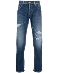 Dondup Distressed Detail Slim Cut Jeans
