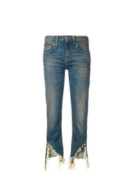 R13 Distressed Hem Jeans