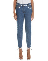 Moschino Dotted Line Straight Leg Jeans