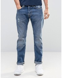 Edwin Ed 55 Tapered Jeans With Distressing