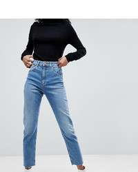 ASOS DESIGN Farleigh High Waist Slim Mom Jeans In Pretty Bright Mid Wash