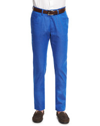 Brioni Five Pocket Cotton Blend Jeans Blue