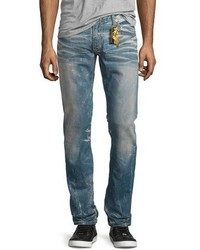 Robin's Jeans Five Pocket Denim Jeans With Stamped Detail Light Blue