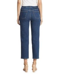 Stella McCartney High Rise Cropped Straight Heart Detail Jeans