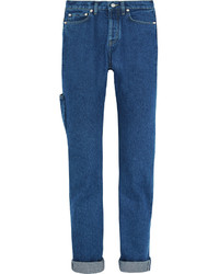 Balenciaga High Rise Straight Leg Jeans Mid Denim