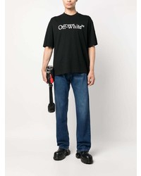 Off-White High Waist Straight Leg Jeans