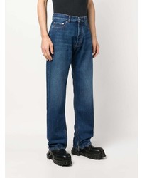 Off-White High Waist Straight Leg Jeans