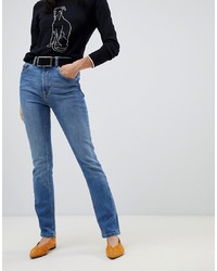 Warehouse High Waisted Sculpting Skinny Jeans In Mid Wash