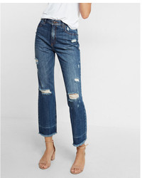 Express High Waisted Straight Ankle Jeans