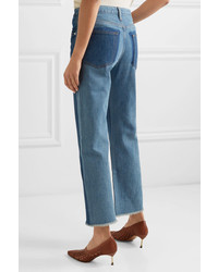Elizabeth and James Holden Two Tone High Rise Straight Leg Jeans