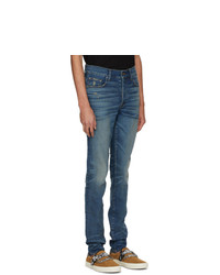 Amiri Indigo Distressed Stack Jeans
