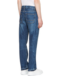 Alexander McQueen Indigo Slit Hem Jeans