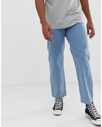 Pull&Bear Join Life Wide Leg Jeans In Mid Blue