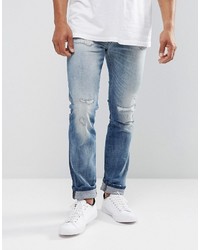 Wrangler Larston Slim Tapered Light Wash Jeans Glorified