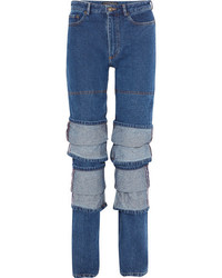 Y/Project Layered High Rise Straight Leg Jeans Mid Denim
