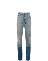 RE/DONE Levis Blue High Rise Stove Pipe Panel Jeans