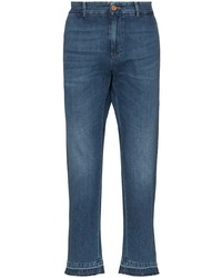 Gucci Logo Embroidered Tapered Jeans