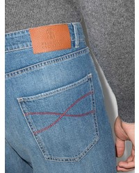 Brunello Cucinelli Logo Patch Slim Fit Jeans
