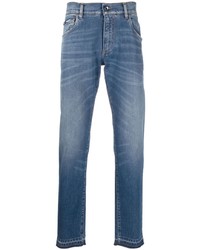 Dolce & Gabbana Logo Patch Washed Denim Jeans