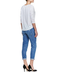 Vince Mason Relaxed Distressed Cuffed Jeans