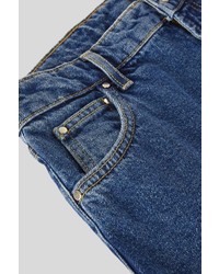 Boutique Mid Wash Wide Leg Crop Jeans