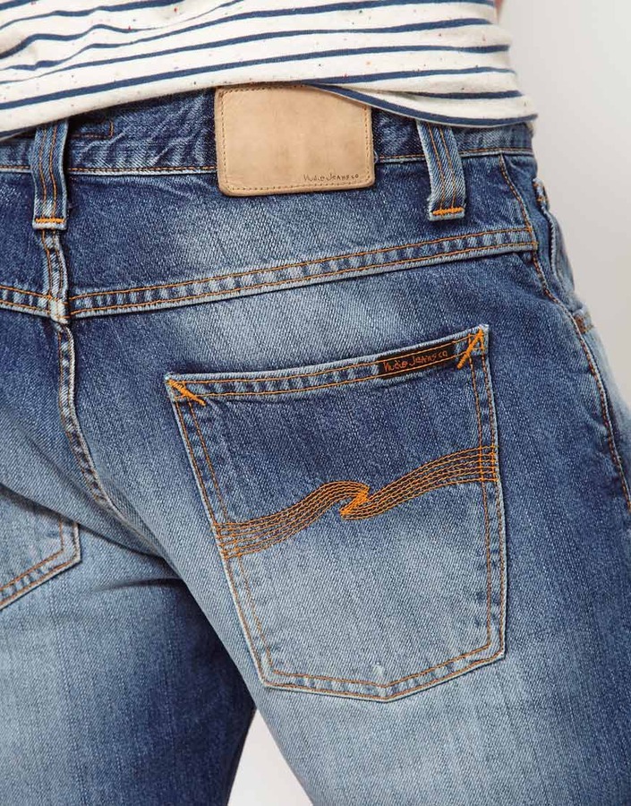 Nudie Jeans Average Joe Straight Fit Vacation Worn, $219 | Asos | Lookastic