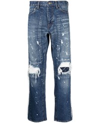 Facetasm Paint Splatter Distressed Jeans