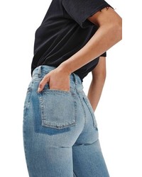 Topshop Petite Mom Asymmetrical Step Hem Jeans