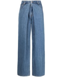 Alexander McQueen Pleat Detail Baggy Fit Jeans