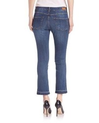 Set Raw Edge Cropped Jeans